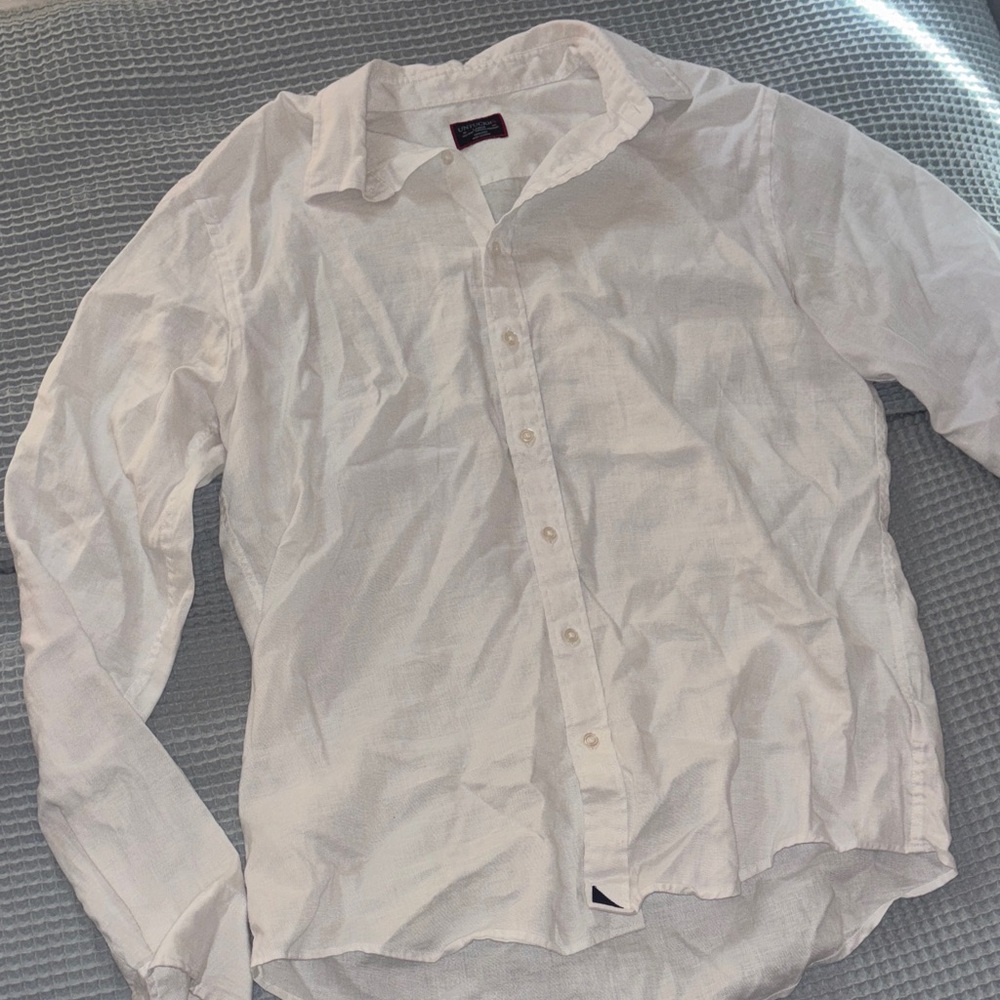 UNTUCKit Crisp White Casual Linen Button Down Shirt